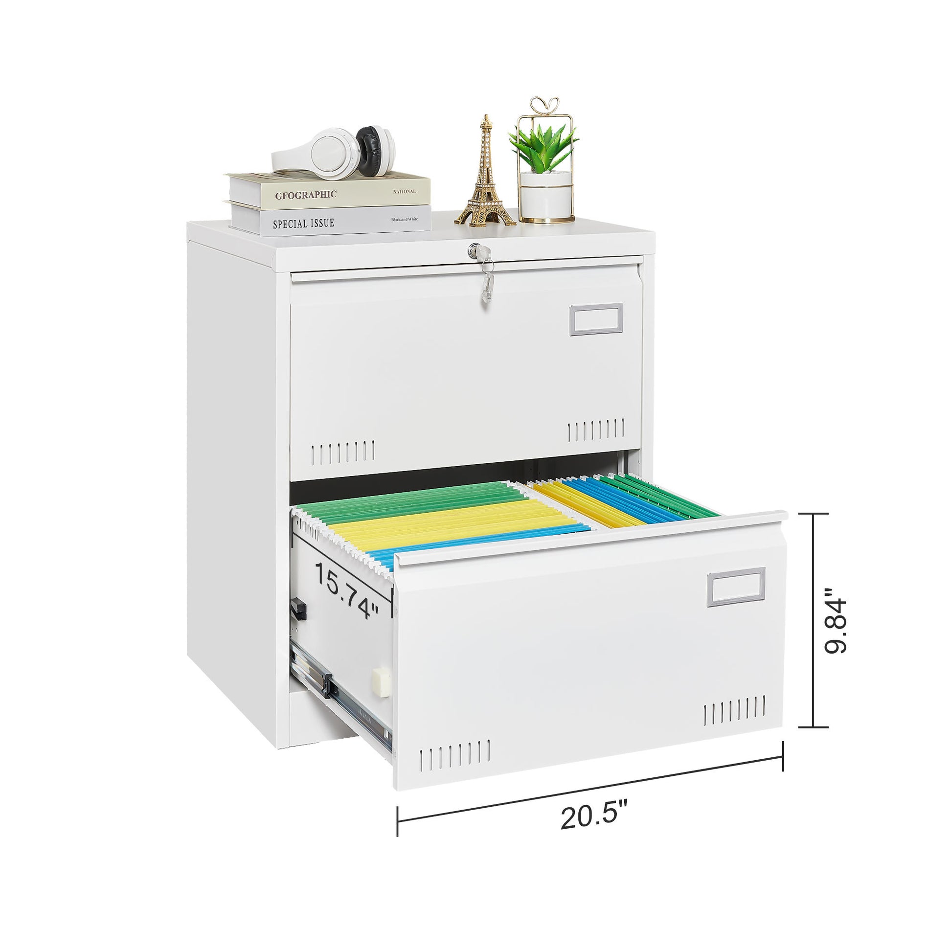 Filing Cabinet Lateral File Cabinet 2 Drawer, White Filing Cabinets With Lock, Locking Metal File Cabinets Three Drawer Office Cabinet For Legal Letter A4 F4 Home Offic Filing Cabinets 1 2 Drawers White Office Drawers Included Metal