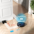 Geek Smart L7 Robot Vacuum Cleaner And Mop, Lds Navigation, Wi Fi Connected App, Selective Room Cleaning,Max 2700 Pa Suction, Ideal For Pets And Larger Home Ban On Black Abs Pc