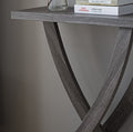 Curved Design Entryway Console Table, Distressed Gray Console Table For Hallway Grey Particle Board