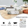 A Modern And Practical Coffee Table, Black And White In Imitation Marble Pattern, Made Of Mdf Material. The Fusion Of Elegance And Natural Fashion 31.4