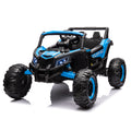 12V Ride On Car With Remote Control,Utv Ride On For Kid,3 Point Safety Harness, Music Player Usb Port Volume Knob Battery Indicator , Led Lights, High Low Speed Switch Off Road Adventure For Kids Blue Polypropylene