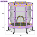 55 Inch Kids Trampoline With Safety Enclosure Net, 4.5Ft Outdoor Indoor Trampoline For Kids Purple Purple Metal