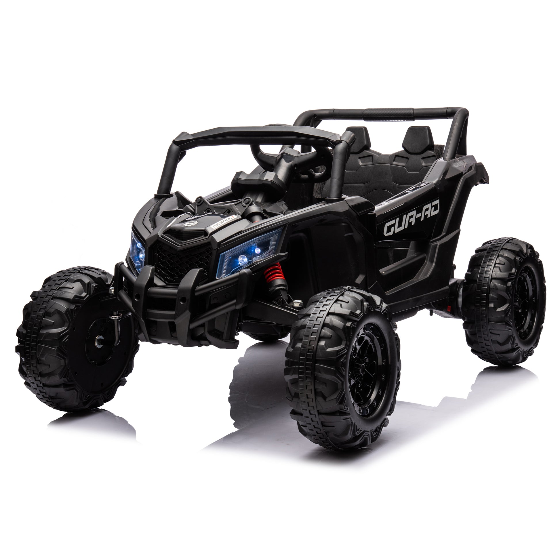 12V Ride On Car With Remote Control,Utv Ride On For Kid,3 Point Safety Harness, Music Player Usb Port Volume Knob Battery Indicator , Led Lights, High Low Speed Switch Off Road Adventure For Kids Black Polypropylene