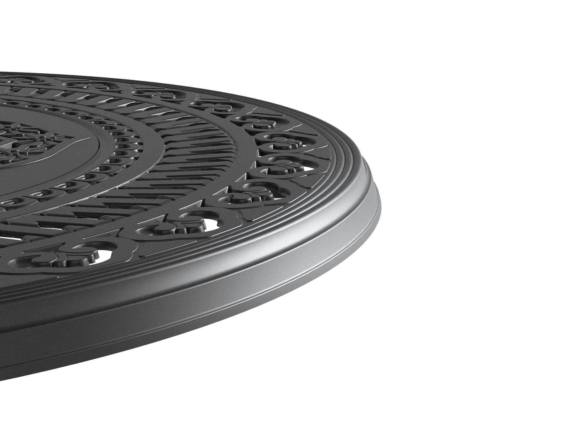 31.50 Inch Cast Aluminum Patio Dining Table With Black Frame And Umbrella Hole Dining Set Black Rust Resistant Frame Garden & Outdoor Complete Patio Sets Aluminium