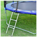 10 Ft Trampoline Outside Safety Net With Basketball Hoop Blue Metal