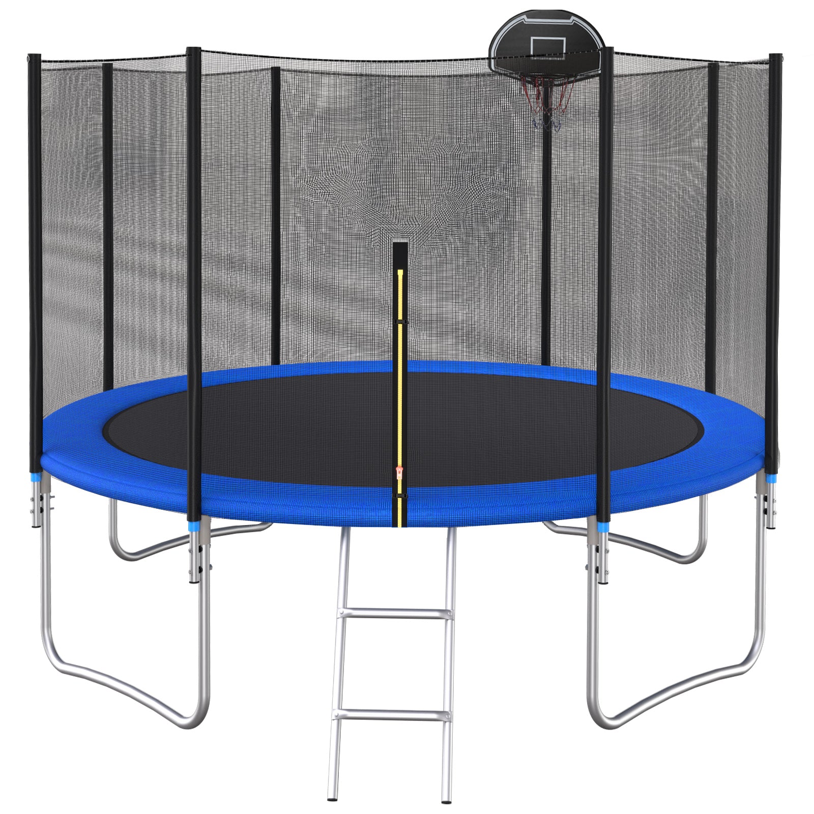 120Cm Trampoline Outside Safety Net With Basketball Hoop Blue Metal