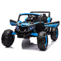 12V Ride On Car With Remote Control,Utv Ride On For Kid,3 Point Safety Harness, Music Player Usb Port Volume Knob Battery Indicator , Led Lights, High Low Speed Switch Off Road Adventure For Kids Blue Polypropylene