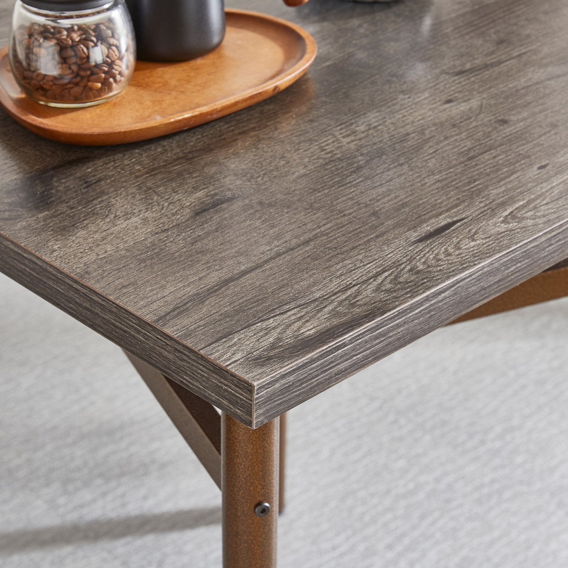 Dining Set For 2, Square Wooden Dining Table With 4 Legs And 2 Metal Chair For Home Office, Kitchen, Dining Room Antique Brown Metal & Wood Metal & Wood