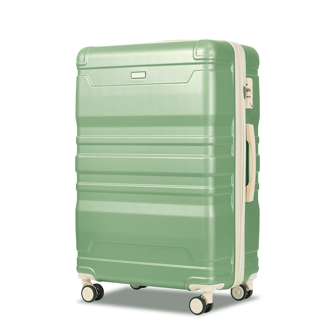 Luggage Sets Model Expandable Abs Hardshell 3Pcs Clearance Luggage Hardside Lightweight Durable Suitcase Sets Spinner Wheels Suitcase With Tsa Lock 20''24''28'' Grass Green And Beige Green Abs