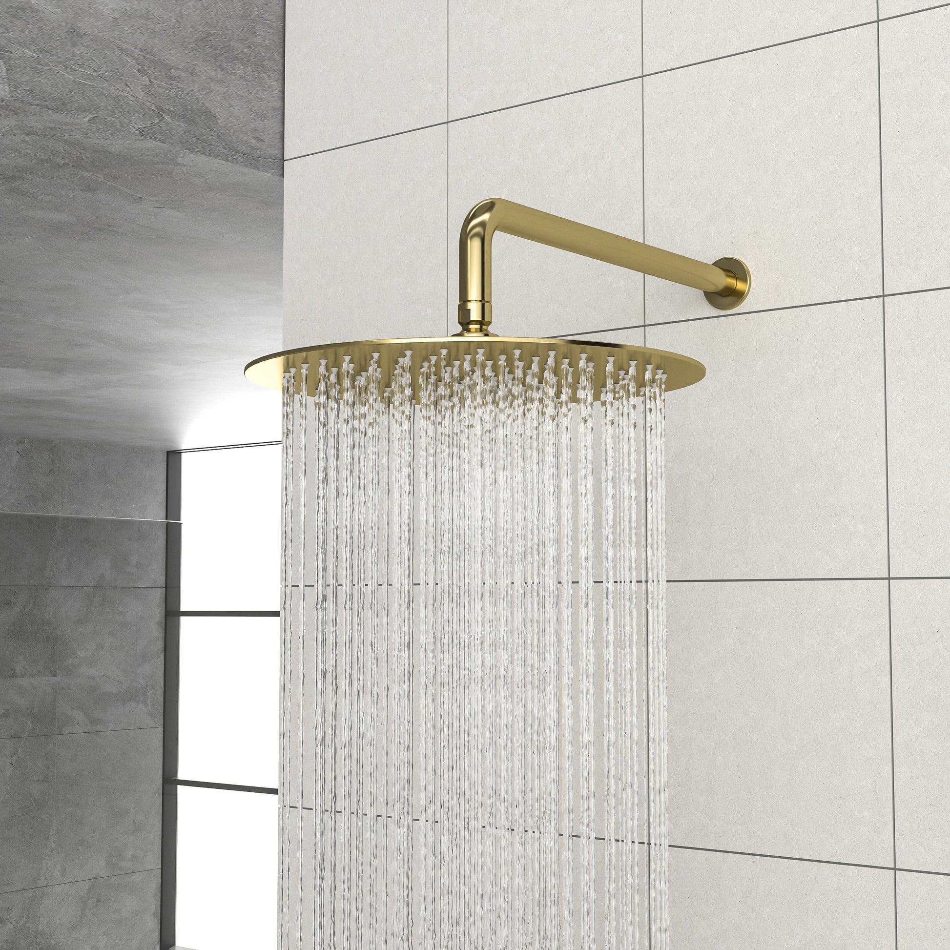 10" Rain Shower Head Systems, Dual Shower Heads, Gold,Wall Mounted Shower Gold Stainless Steel