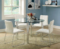 White Color2Pcs Dining Chairs Chrome Metal Legs Dining Room Side Chairs White Dining Room Contemporary,Modern Side Chair Solid Back Chrome