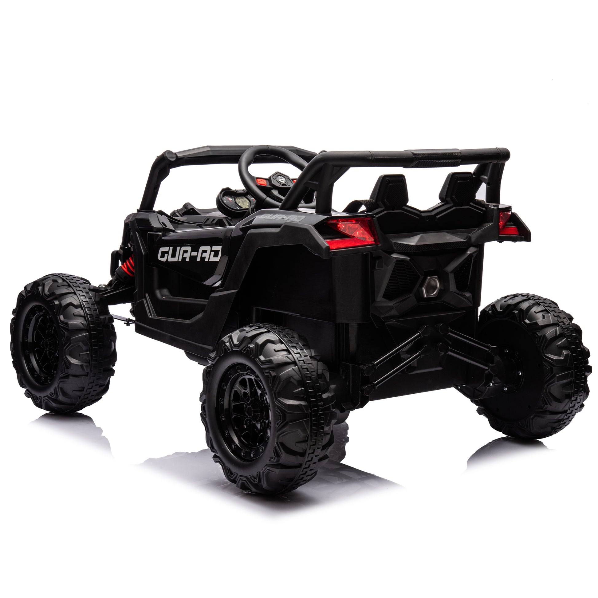 12V Ride On Car With Remote Control,Utv Ride On For Kid,3 Point Safety Harness, Music Player Usb Port Volume Knob Battery Indicator , Led Lights, High Low Speed Switch Off Road Adventure For Kids Black Polypropylene