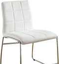 White Color2Pcs Dining Chairs Chrome Metal Legs Dining Room Side Chairs White Dining Room Contemporary,Modern Side Chair Solid Back Chrome