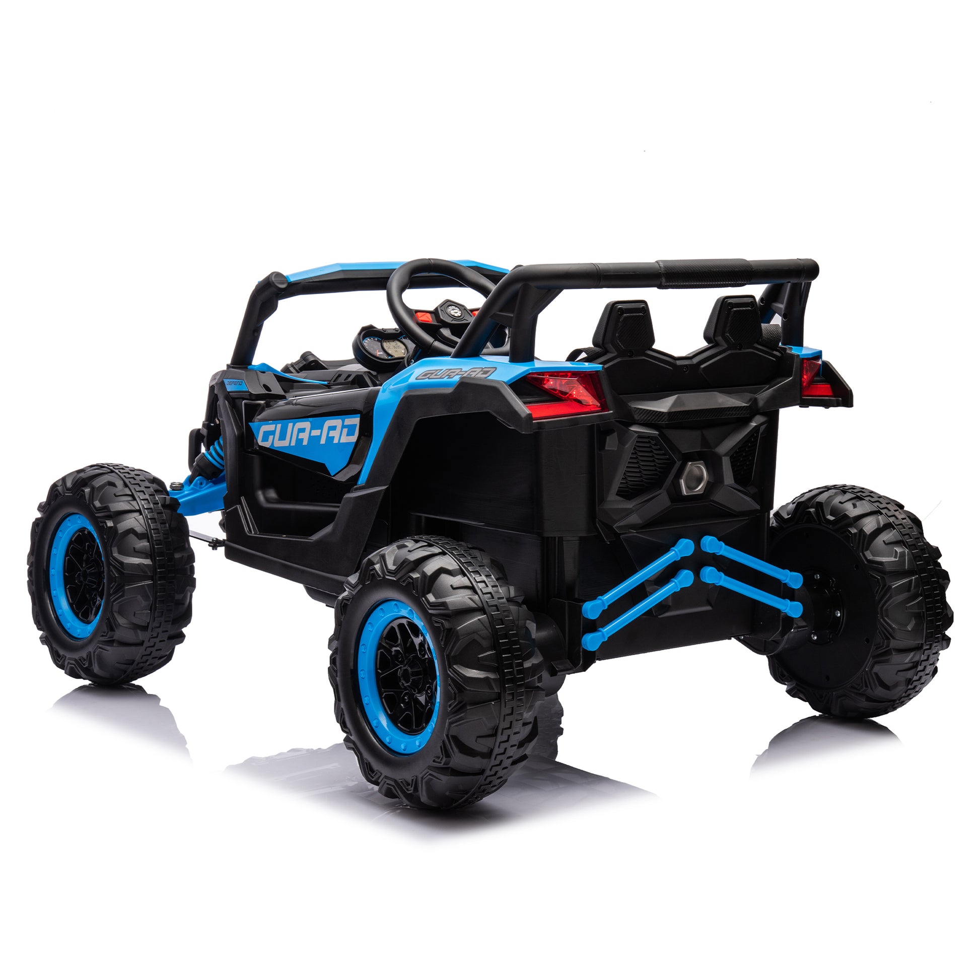 12V Ride On Car With Remote Control,Utv Ride On For Kid,3 Point Safety Harness, Music Player Usb Port Volume Knob Battery Indicator , Led Lights, High Low Speed Switch Off Road Adventure For Kids Blue Polypropylene