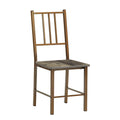 Dining Set For 2, Square Wooden Dining Table With 4 Legs And 2 Metal Chair For Home Office, Kitchen, Dining Room Antique Brown Metal & Wood Metal & Wood
