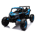 12V Ride On Car With Remote Control,Utv Ride On For Kid,3 Point Safety Harness, Music Player Usb Port Volume Knob Battery Indicator , Led Lights, High Low Speed Switch Off Road Adventure For Kids Blue Polypropylene