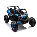 12V Ride On Car With Remote Control,Utv Ride On For Kid,3 Point Safety Harness, Music Player Usb Port Volume Knob Battery Indicator , Led Lights, High Low Speed Switch Off Road Adventure For Kids Blue Polypropylene