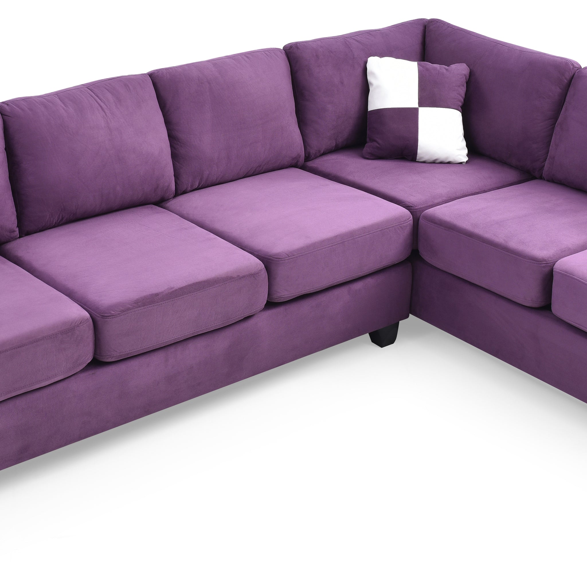 Malone G637B Sc Sectional 3 Boxes Purple Purple Foam Microfiber