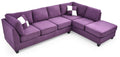 Malone G637B Sc Sectional 3 Boxes Purple Purple Foam Microfiber