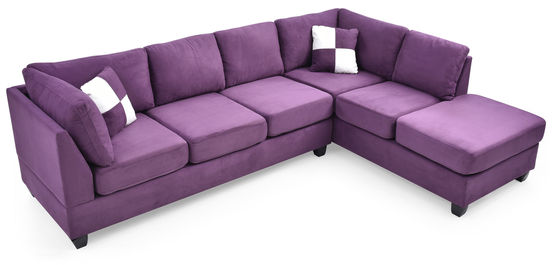 Malone G637B Sc Sectional 3 Boxes Purple Purple Foam Microfiber