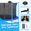 10 Ft Trampoline Inside Safety Net With Basketball Hoop Blue Metal