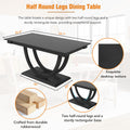 6 Piece Wood Half Round Dining Table Set Kitchen Table Set With Long Bench And 4 Dining Chairs, Modern Style, Gray Gray Wood Dining Room Bench Seating Rubberwood Rectangular Dining Table With Chair And Bench Upholstered Chair Wood Gray Solid Back Seats 6