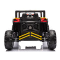 12V Ride On Car With Remote Control,Utv Ride On For Kid,3 Point Safety Harness, Music Player Usb Port Volume Knob Battery Indicator , Led Lights, High Low Speed Switch Off Road Adventure For Kids Yellow Polypropylene