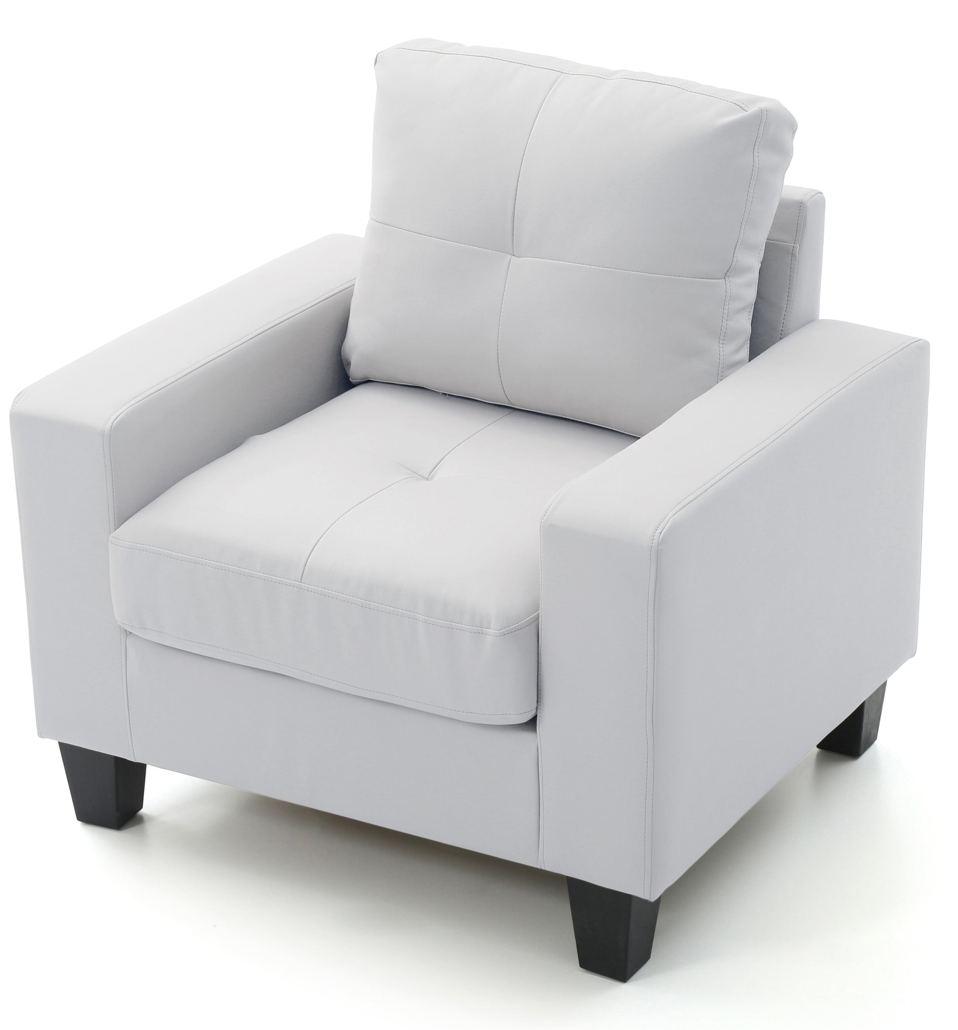 Elegant White Club Chair For Cozy Spaces White Foam Pu