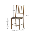 Dining Set For 2, Square Wooden Dining Table With 4 Legs And 2 Metal Chair For Home Office, Kitchen, Dining Room Antique Brown Metal & Wood Metal & Wood