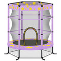 55 Inch Kids Trampoline With Safety Enclosure Net, 4.5Ft Outdoor Indoor Trampoline For Kids Purple Purple Metal