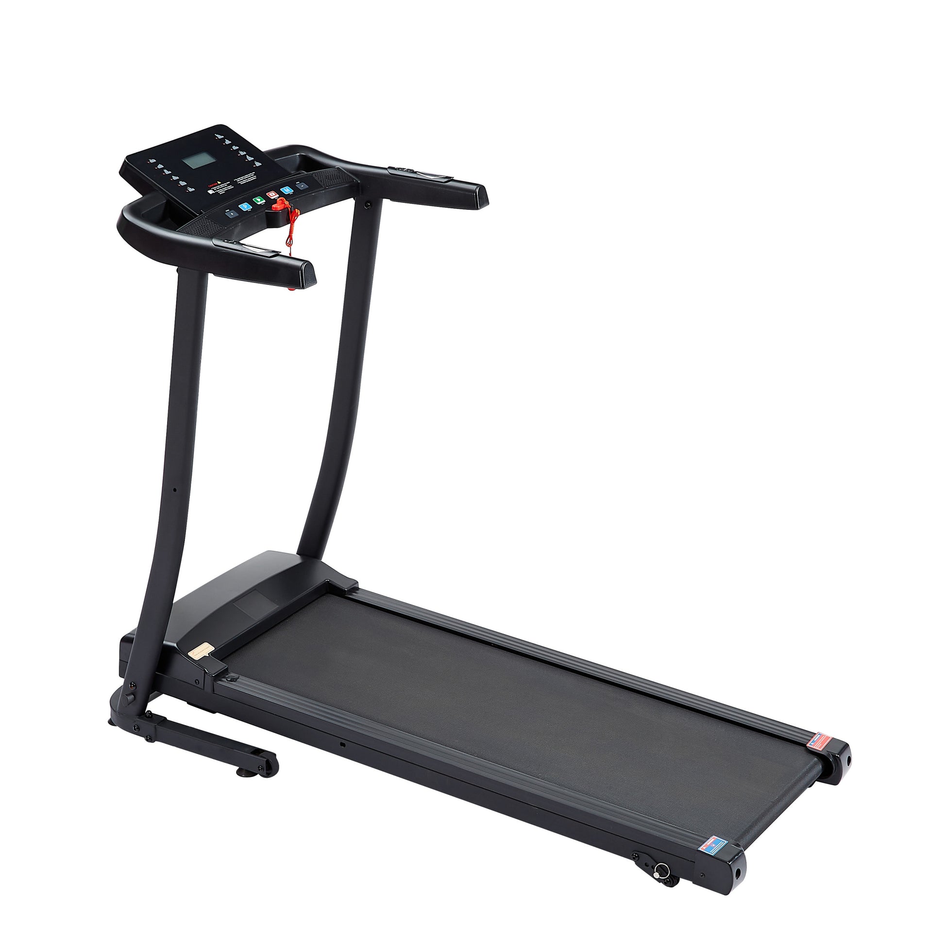 Treadmill 2.5 Hp Folding Treadmill, Easy To Move, With 3 Speed Incline Adjustment And 12 Preset Programs, 3 Countdown Modes, Heart Rate, Bluetooth, Etc., Suitable For Home And Gym Use Black Steel