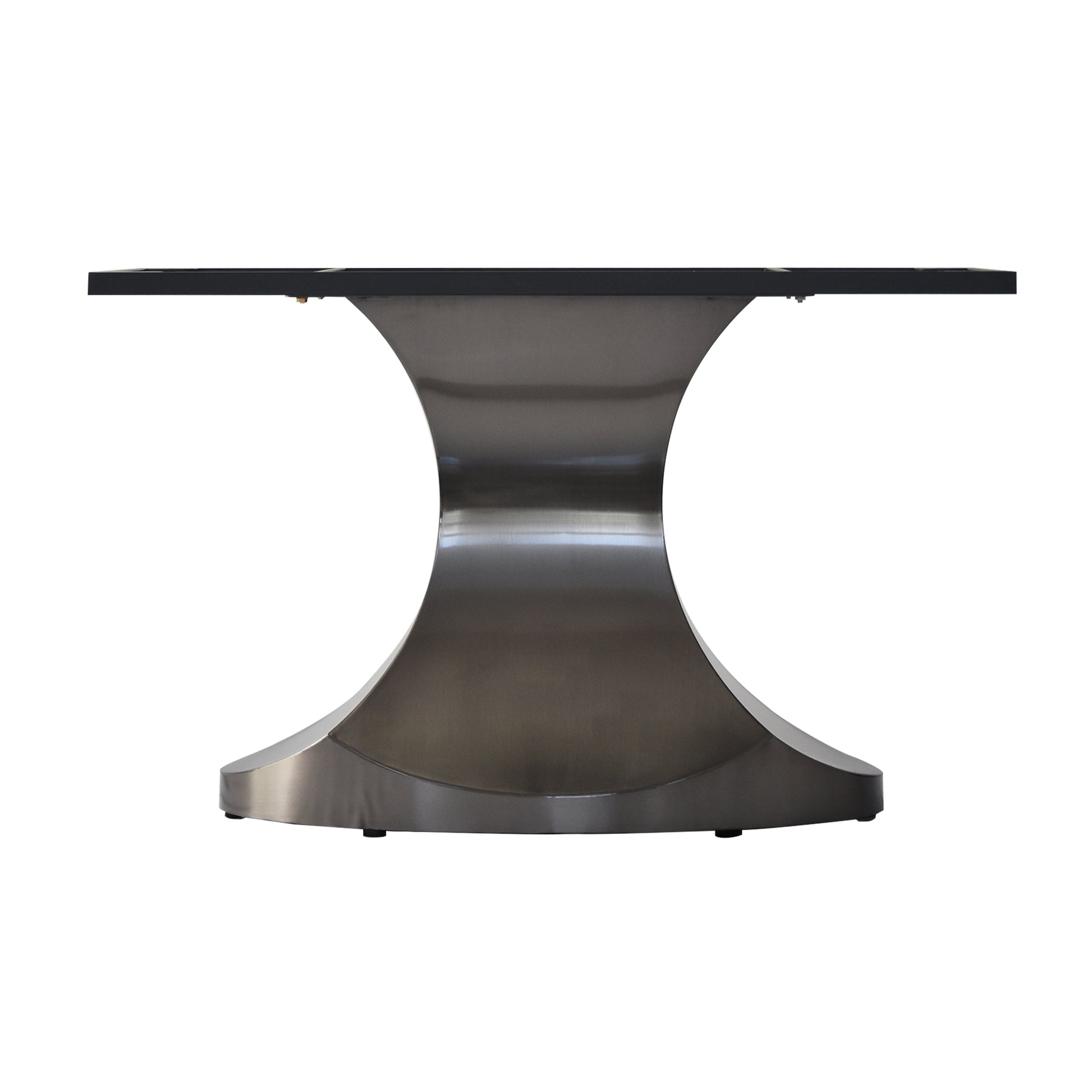 78.74 "Modern Artificial Stone White Panel Gray Stainless Steel Curved Legs Can Accommodate 8 People White Gray Dining Room Metal Sintered Stone