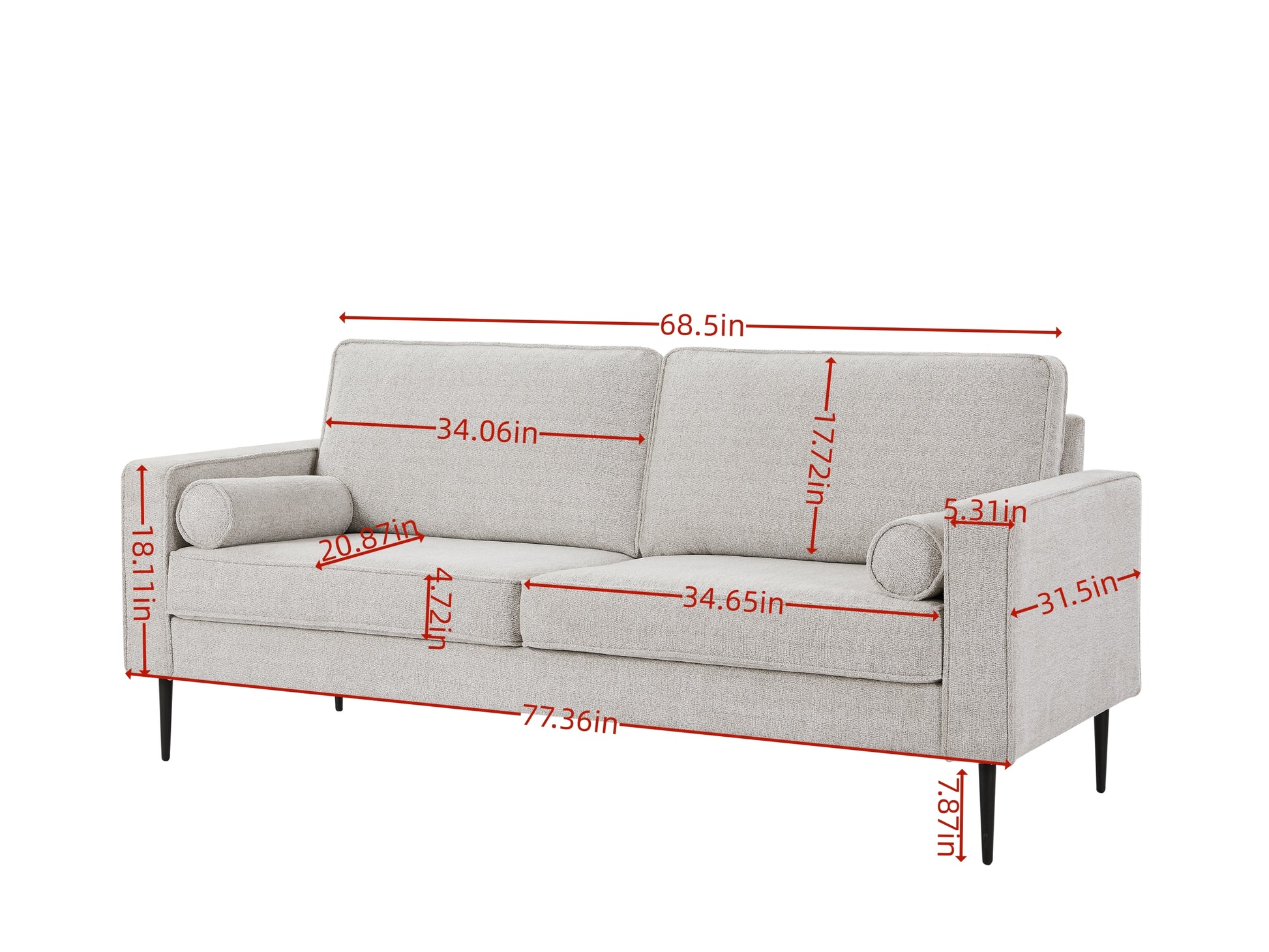 Living Room Upholstered Sofa With High Tech Fabric Surface Chesterfield Tufted Fabric Sofa Couch, Large White. White Primary Living Space American Design Polyester Chenille