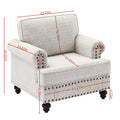 Living Room Furniture, Modern 3 Piece Including Three Seater, Loveseat And Single Chair,Chenille Modern Upholstered Sofa Set, White White Brown Chenille Wood Primary Living Space Medium Soft Cushion Back American Design Birch Armless Polyester Chenille 3