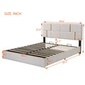 2 Pieces Bedroom Sets,Queen Size Upholstered Platform Bed With Hydraulic Storage System,Storage Ottoman With Metal Legs,Beige Beige Velvet