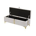 2 Pieces Bedroom Sets,Queen Size Upholstered Platform Bed With Hydraulic Storage System,Storage Ottoman With Metal Legs,Beige Beige Velvet