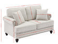 Living Room Furniture, Modern 3 Piece Including Three Seater, Loveseat And Single Chair,Chenille Modern Upholstered Sofa Set, White White Brown Chenille Wood Primary Living Space Medium Soft Cushion Back American Design Birch Armless Polyester Chenille 3