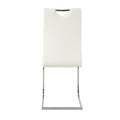 Modern Simple Rectangular Glass Dining Table, Solid Tempered Glass Countertop, Wood Transfer Metal Table Legs, White Pu Dining Chair Set, Suitable For Restaurant Kitchen Use Set Of 5 Metal Glass White Pu Seats 4 Metal Rectangular Dining Table With Chair