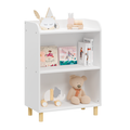 Kids 3 Tier Bookcase, Children'S Book Display, Bookshelf Toy Storage Cabinet Organizer For Children'S Room, Playroom, Nursery White Mdf