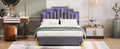 Queen Size Upholstered Platform Bed With Led Lights And 4 Drawers, Stylish Irregular Metal Bed Legs Design, Gray Gray Velvet