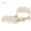 Full Size Upholstered Platform Bed With Cloud Shaped Bed Board, Beige Beige Velvet