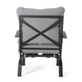 Metal Outdoor Rocking Chair Set Of 4 Yes Rocker & Glider Grey Weather Resistant Frame Fade Resistant Cushion Garden & Outdoor Multiple Chairs Seating Group Steel