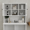 Two Compartment Tilt Out Dirty Laundry Basket Tall Bathroom Cabinet With 2 Adjustable Shelves White White Mdf