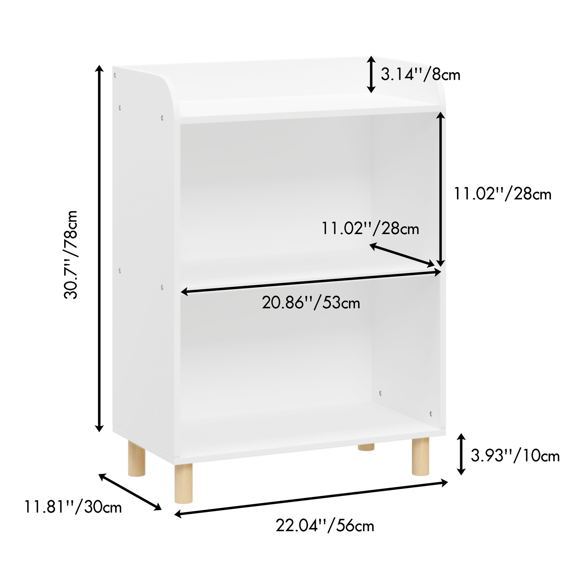 Kids 3 Tier Bookcase, Children'S Book Display, Bookshelf Toy Storage Cabinet Organizer For Children'S Room, Playroom, Nursery White Mdf