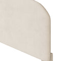 Full Size Upholstered Platform Bed With Cloud Shaped Bed Board, Beige Beige Velvet
