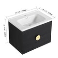 28 Inch Wall Mounted Bathroom Vanity With Sink, For Small Bathroom Kd Packing 2 Black Chestnut Bathroom Wall Mounted Modern Plywood