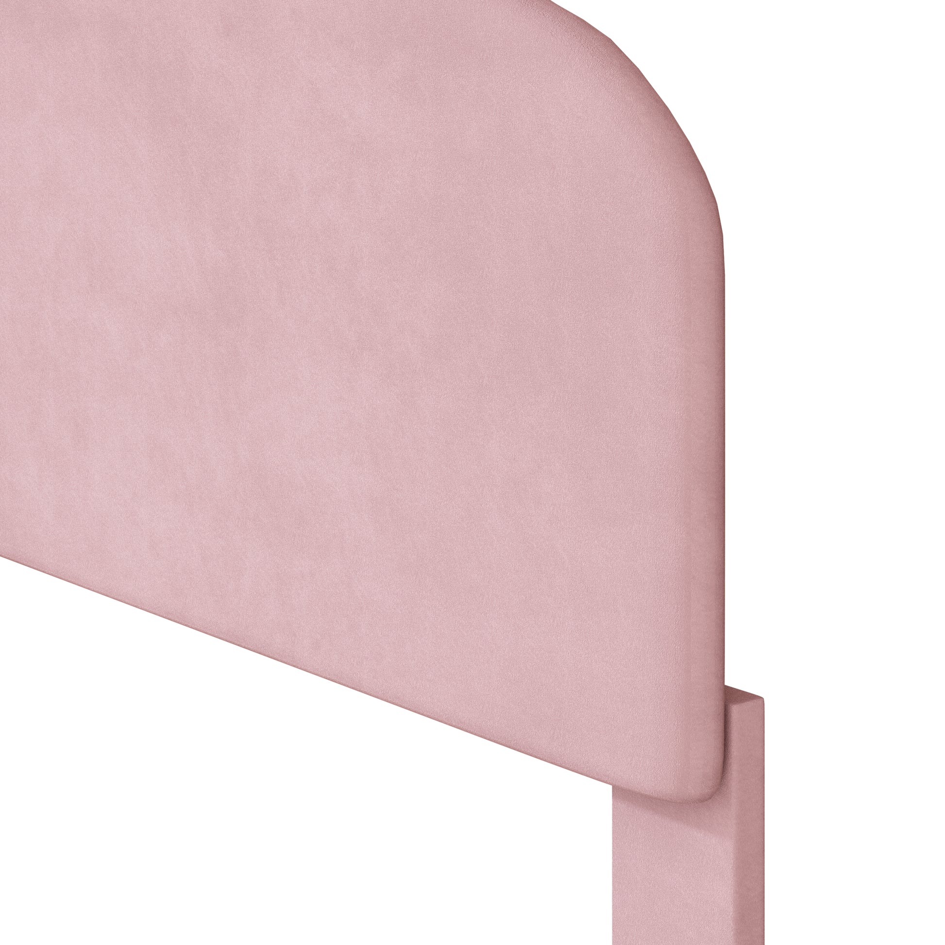 Twin Size Upholstered Platform Bed With Cloud Shaped Bed Board, Light Pink Light Pink Velvet