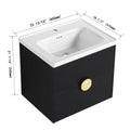 24 Inch Wall Mounted Bathroom Vanity With Sink, For Small Bathroom Kd Packing 2 Black Chestnut Bathroom Wall Mounted Modern Plywood