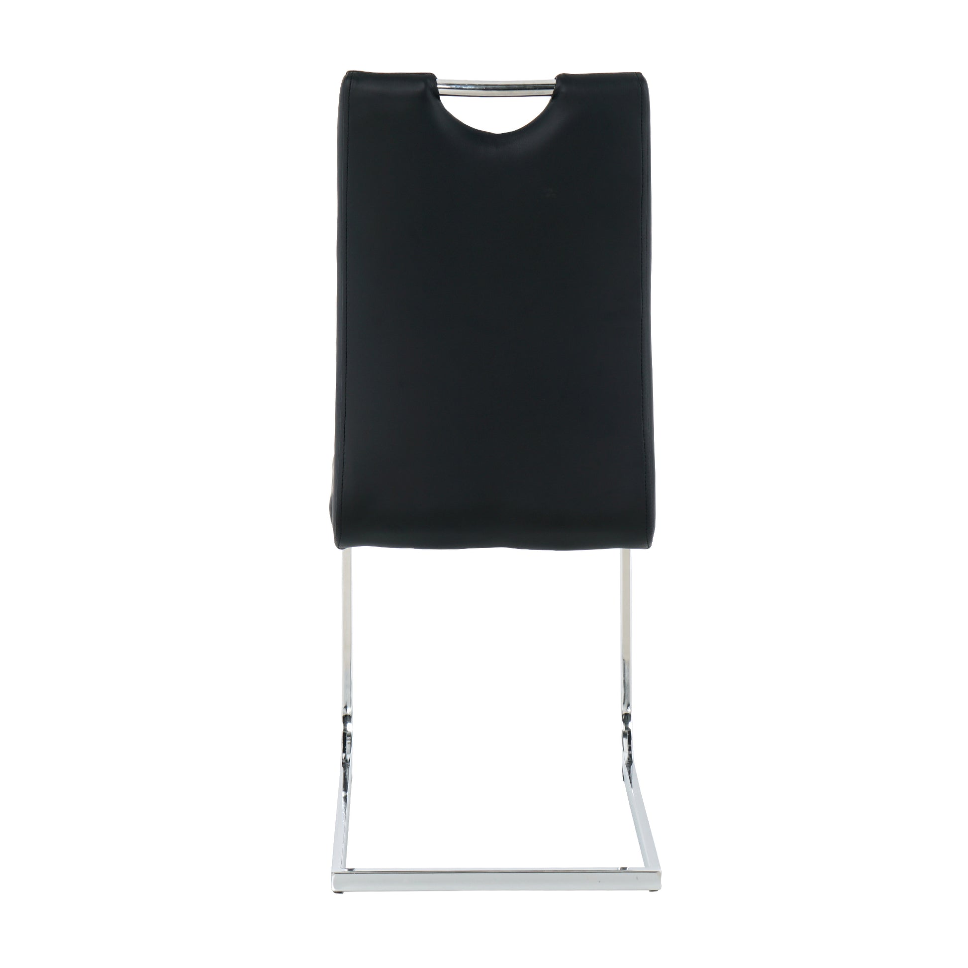 Modern Simple Rectangular Glass Dining Table, Solid Tempered Glass Tabletop, Electroplated Table Legs, Black Pu Dining Chair Set, Suitable For Restaurant Kitchen Use Set Of 5 Upholstered Chair Glass Black Pu Seats 4 Metal Rectangular Dining Table With