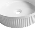 Ceramic Circular Vessel Bathroom Sink Art Sink Baa0014012Oo White Line Bathroom Ceramic